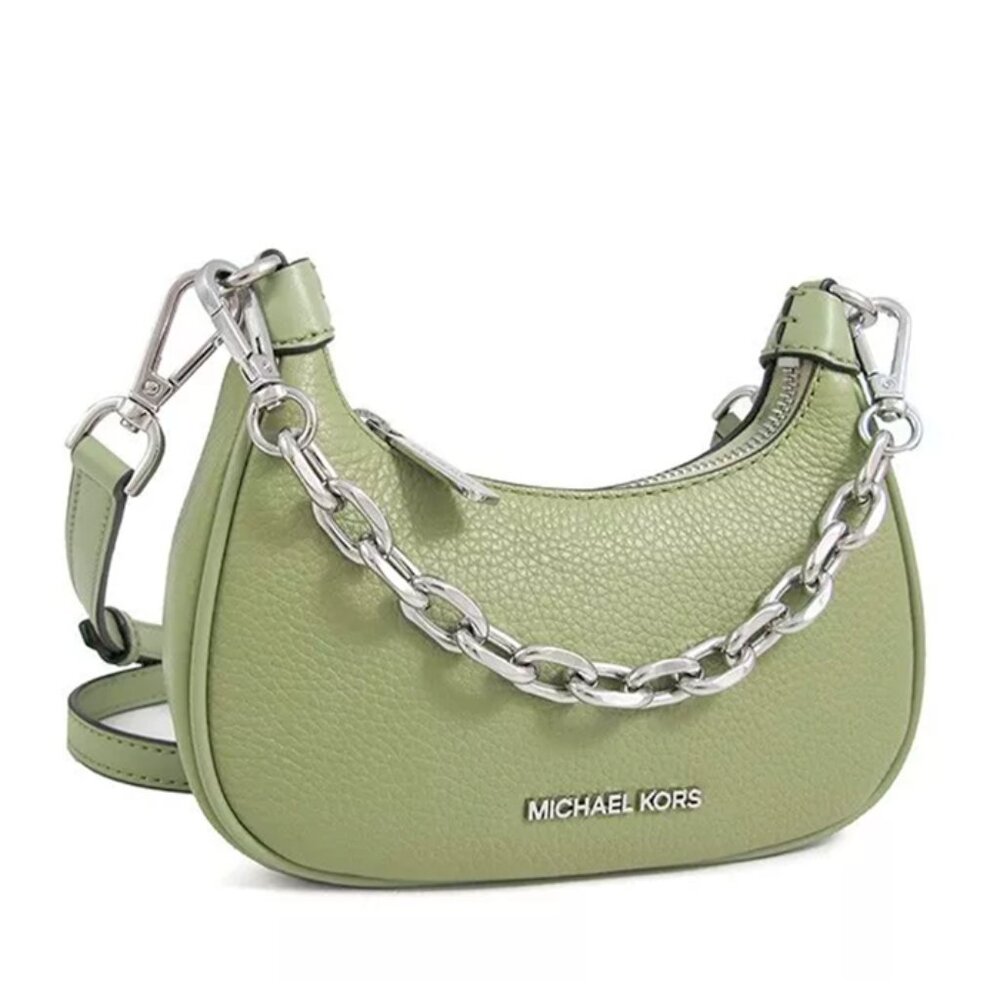 S Michael Kors Cora Mini Zip Pouchette Army Green Crossbody Purse 35R3S4CC5L NWT - Picture 4 of 14